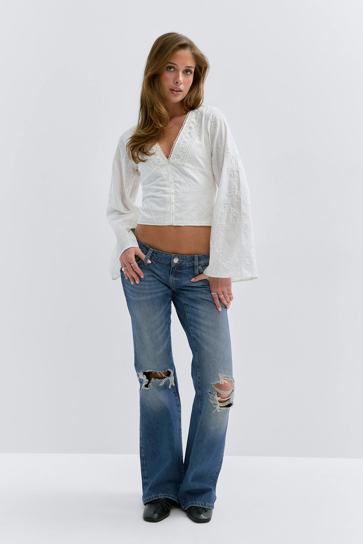 14+ hip hug loose jeans