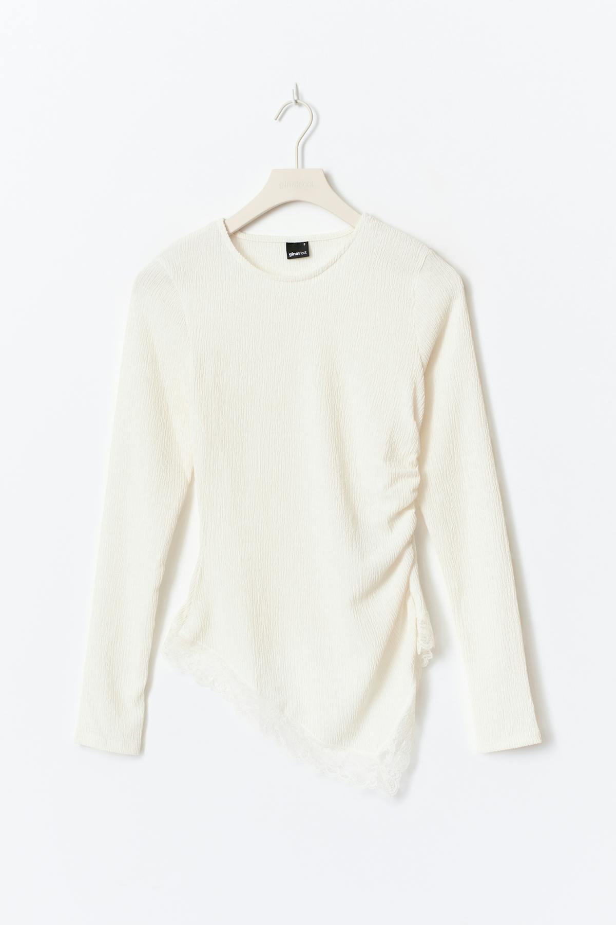 Asymmetric lace detail top