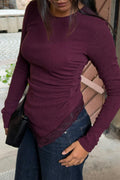 Asymmetric lace detail top