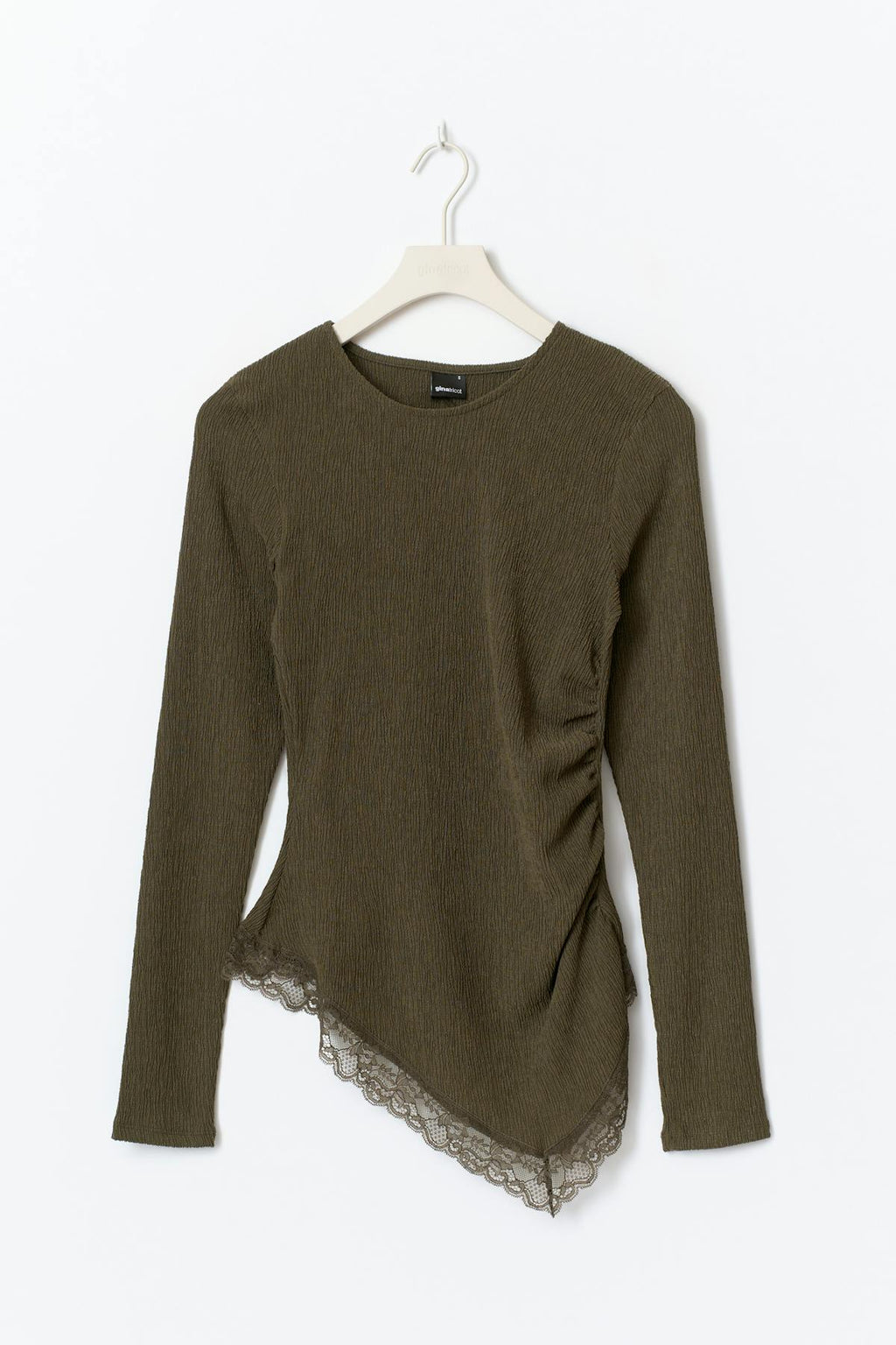 Asymmetric lace detail top