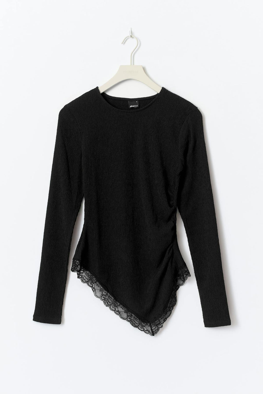 Asymmetric lace detail top
