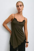 Asymmetric lace singlet