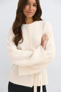 Knitted tie cardigan