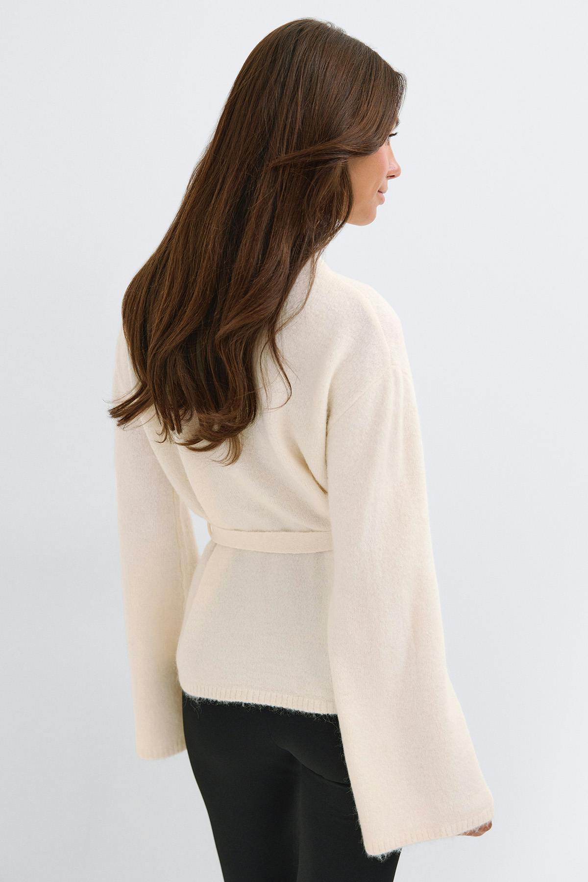 Knitted tie cardigan