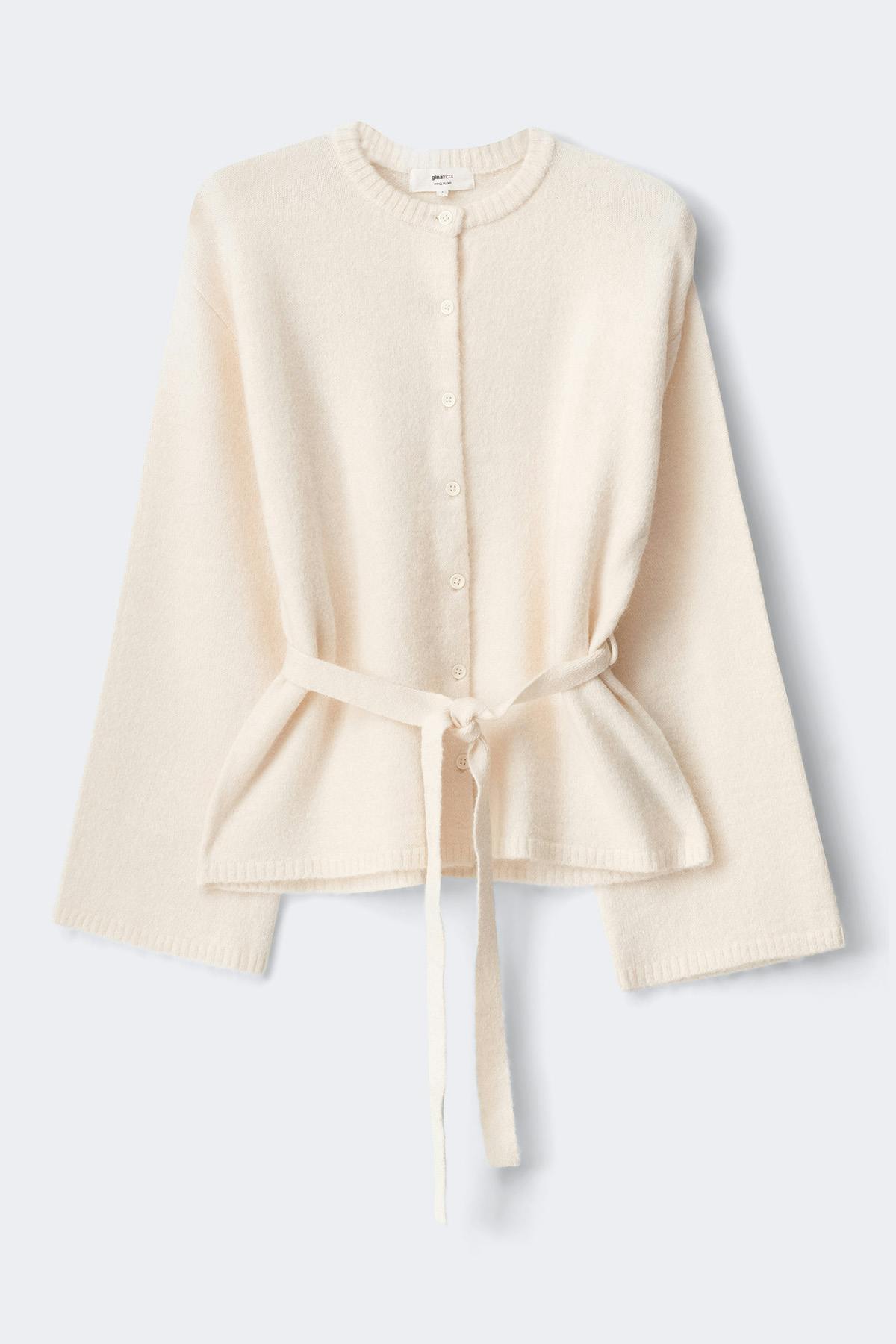 Knitted tie cardigan