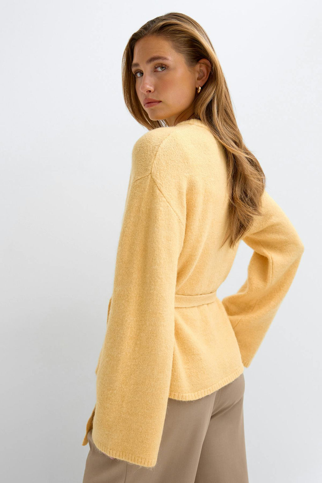 Knitted tie cardigan