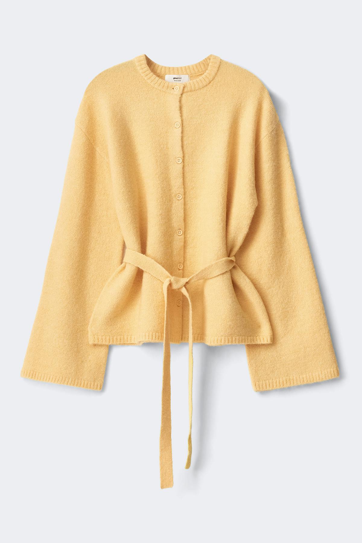 Knitted tie cardigan