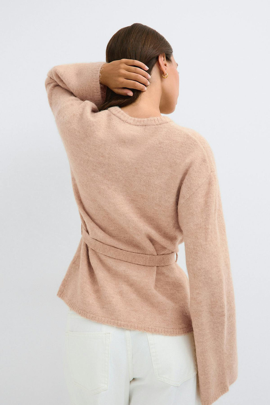 Knitted tie cardigan