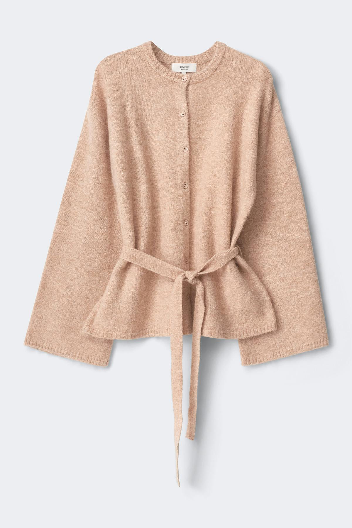Knitted tie cardigan