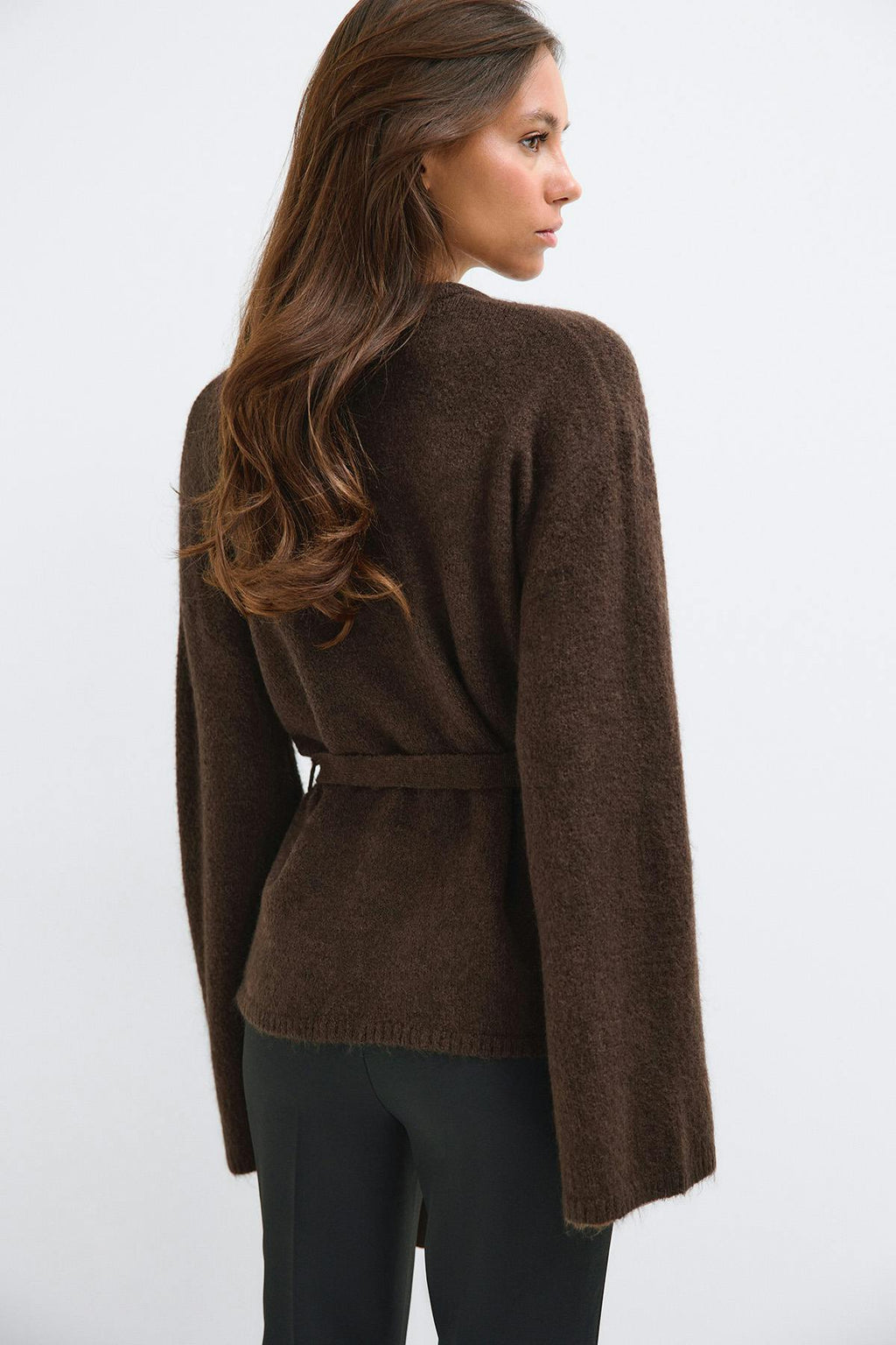 Knitted tie cardigan