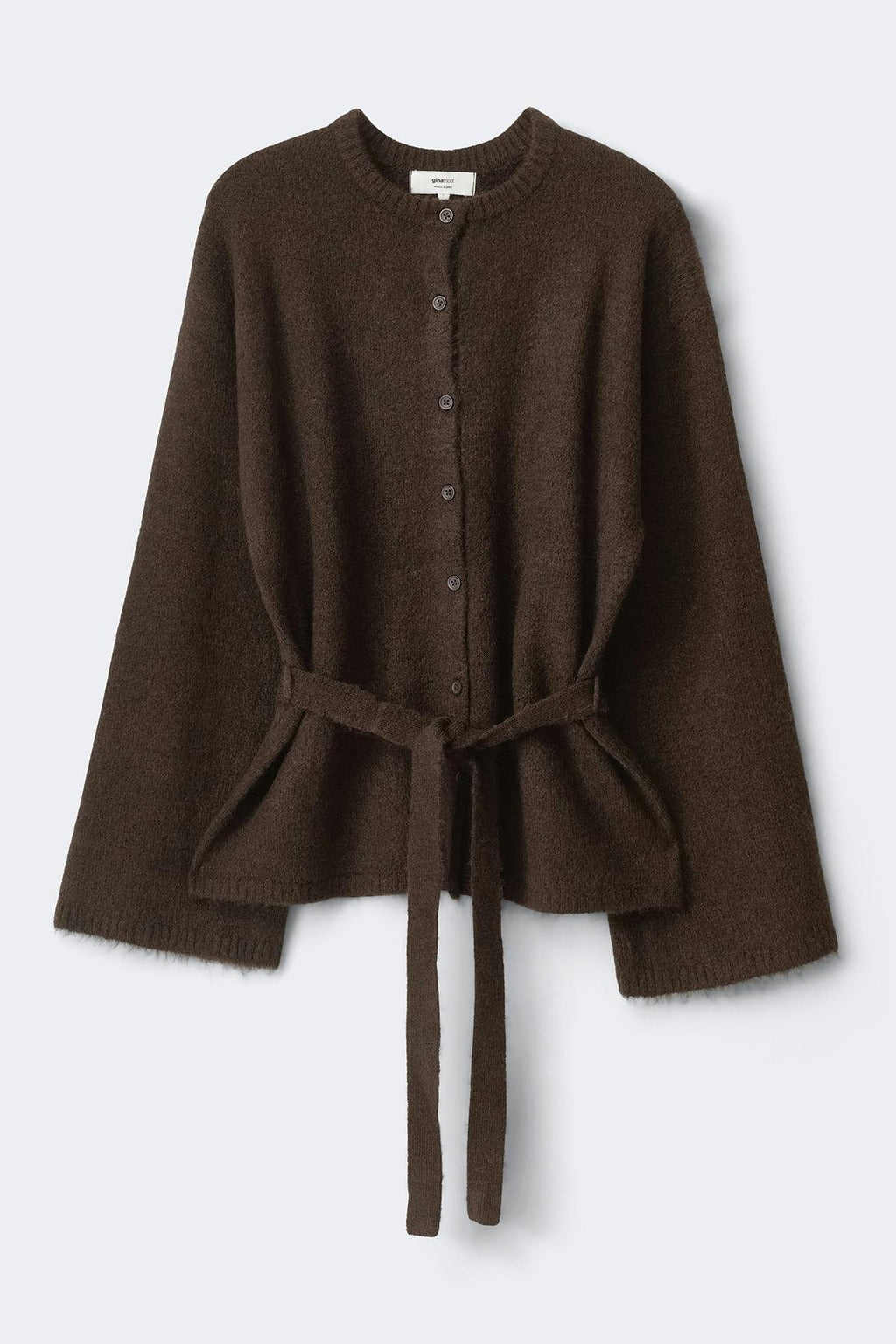 Knitted tie cardigan