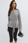 Knitted tie cardigan