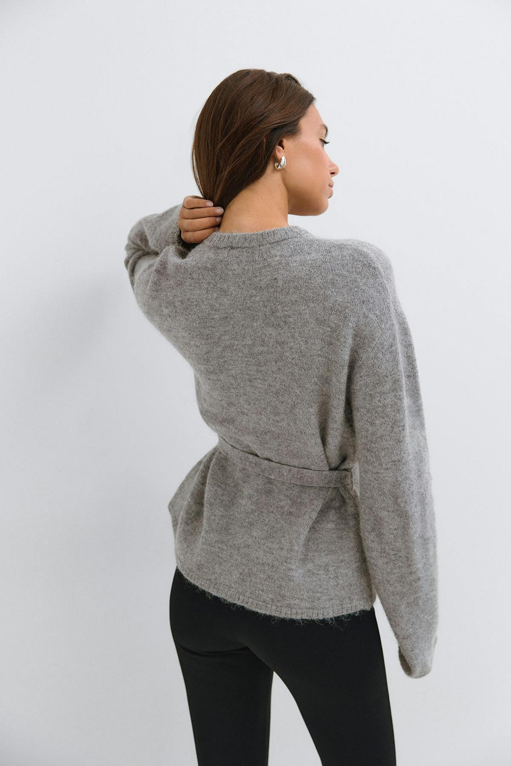 Knitted tie cardigan