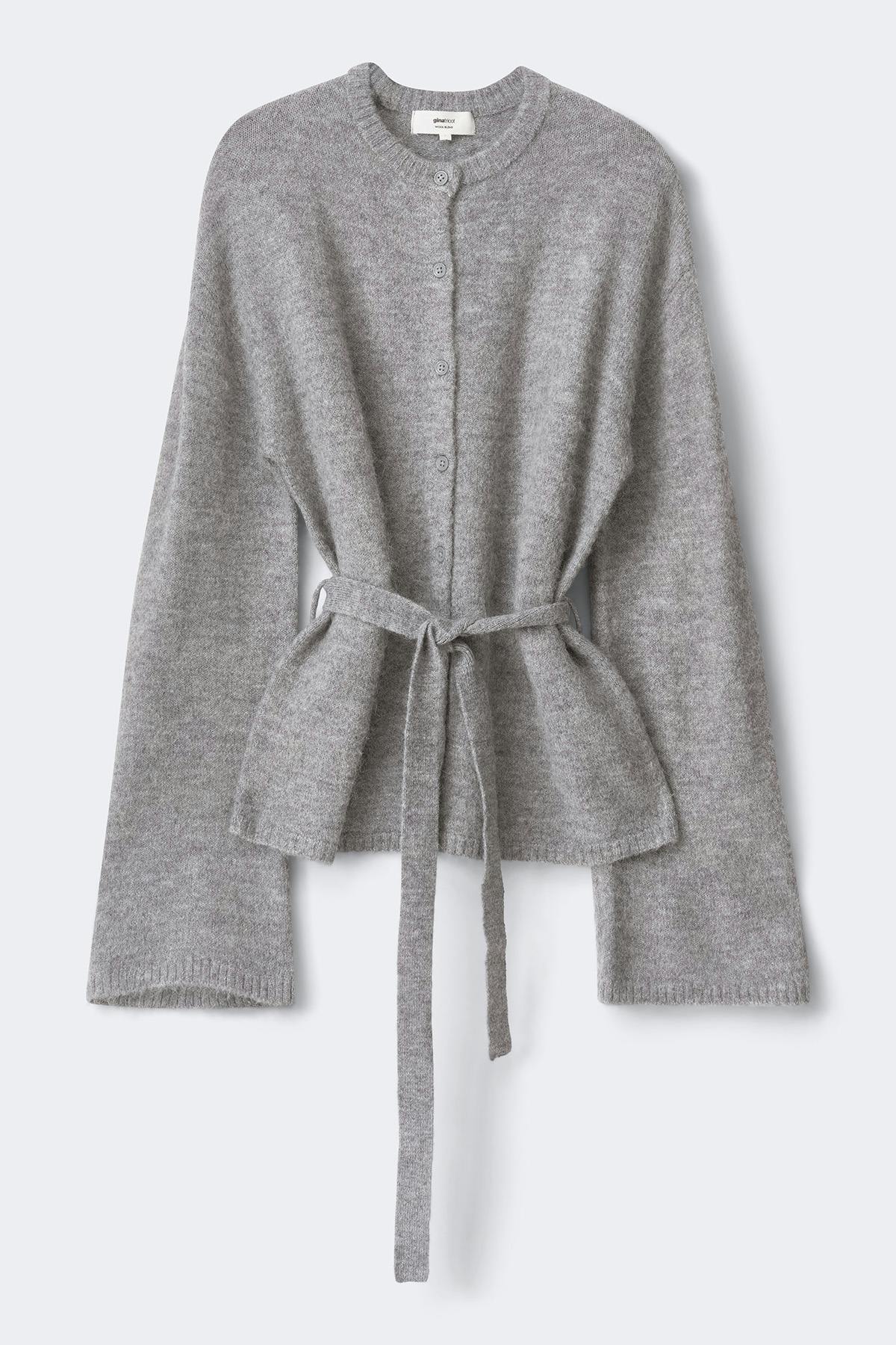 Knitted tie cardigan