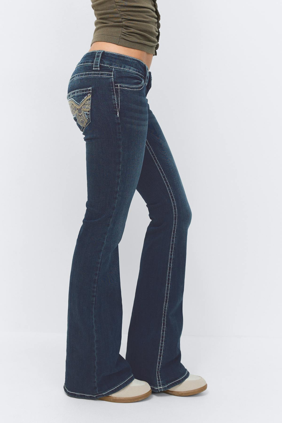 14+ sparkle low flare jeans