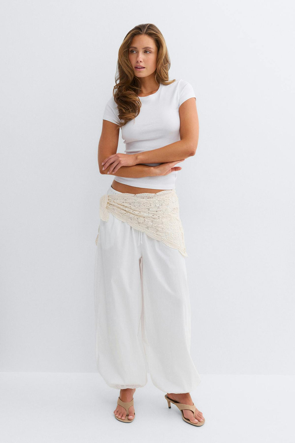 Cotton balloon trousers