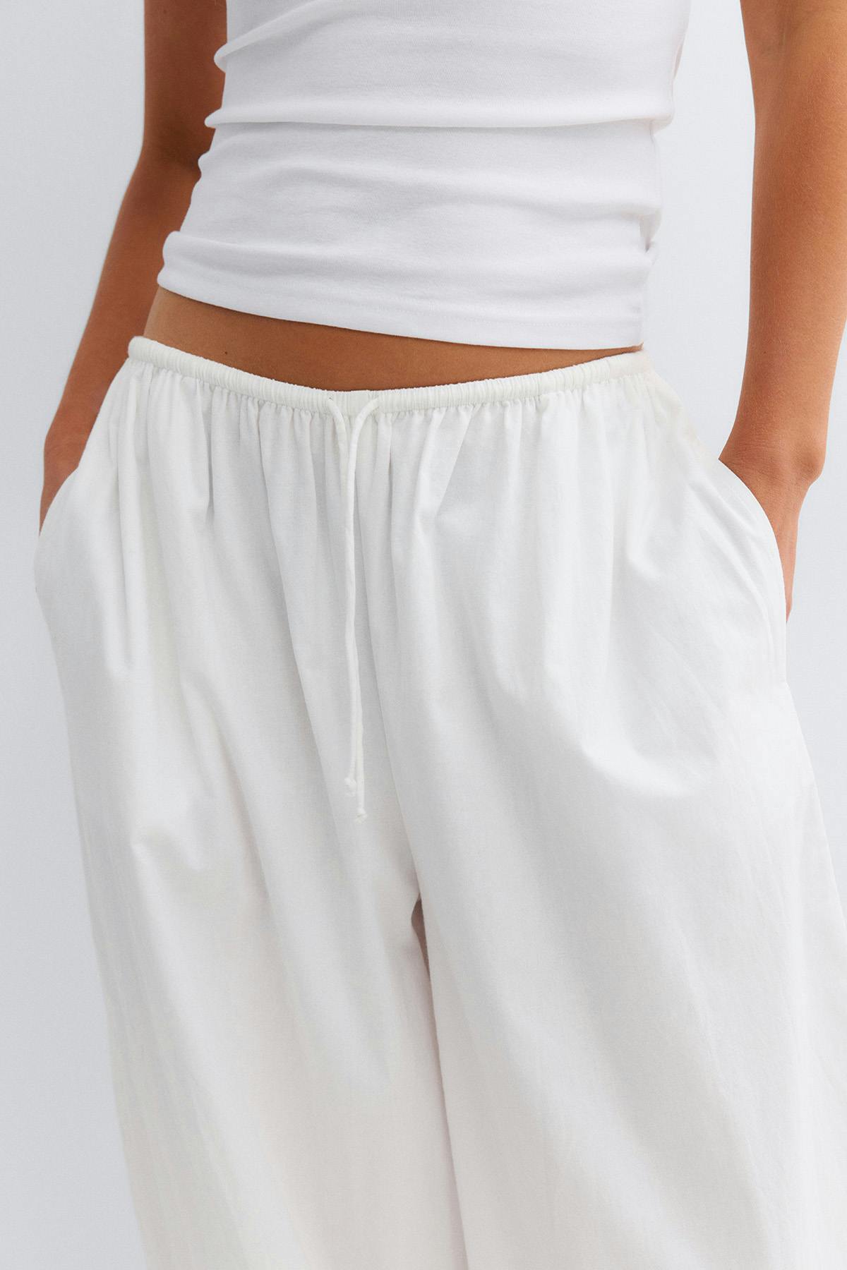 Cotton balloon trousers
