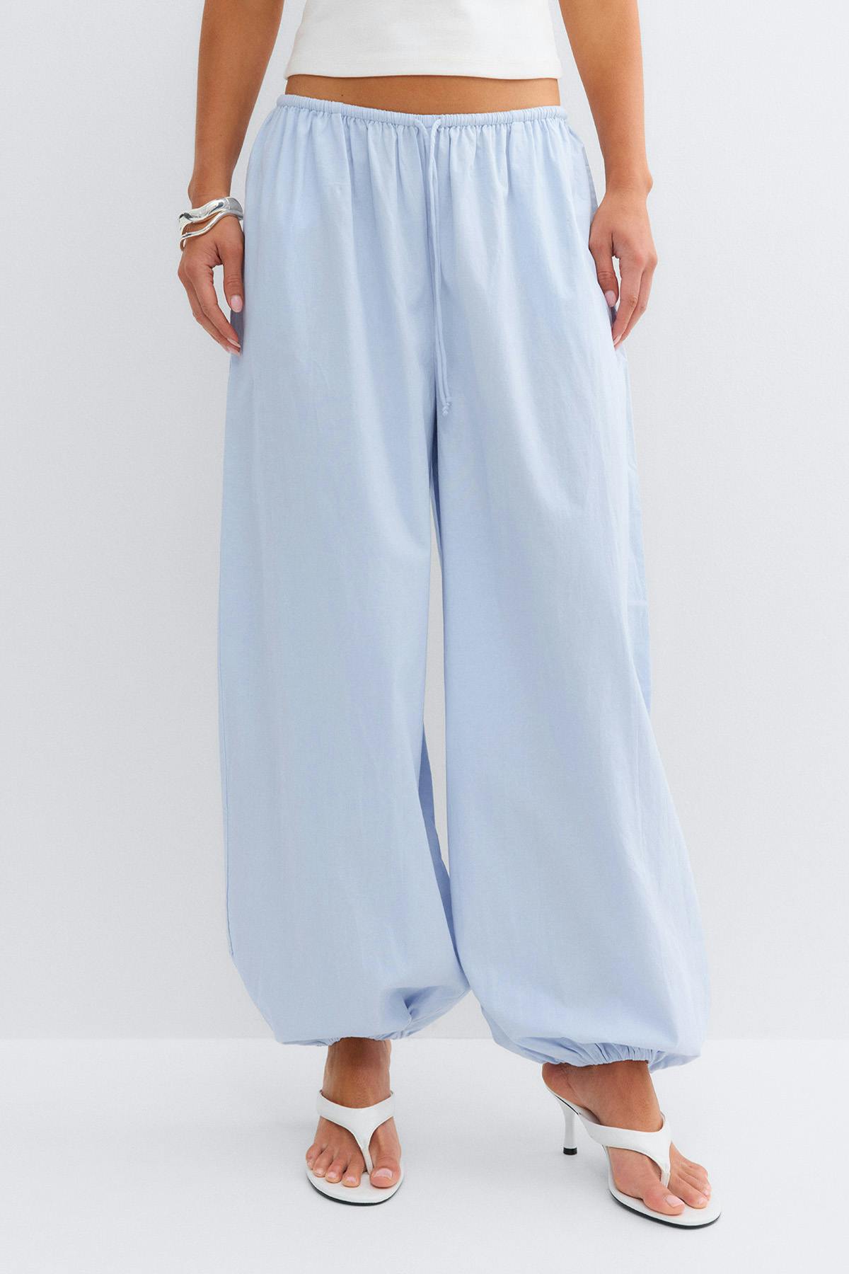 Cotton balloon trousers