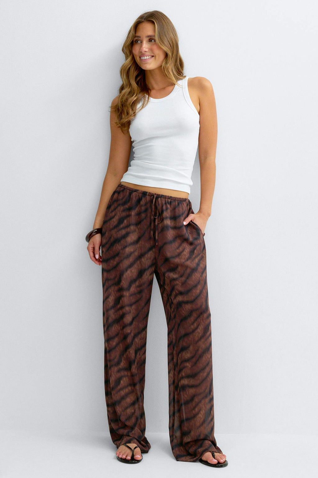 Wide chiffon trousers