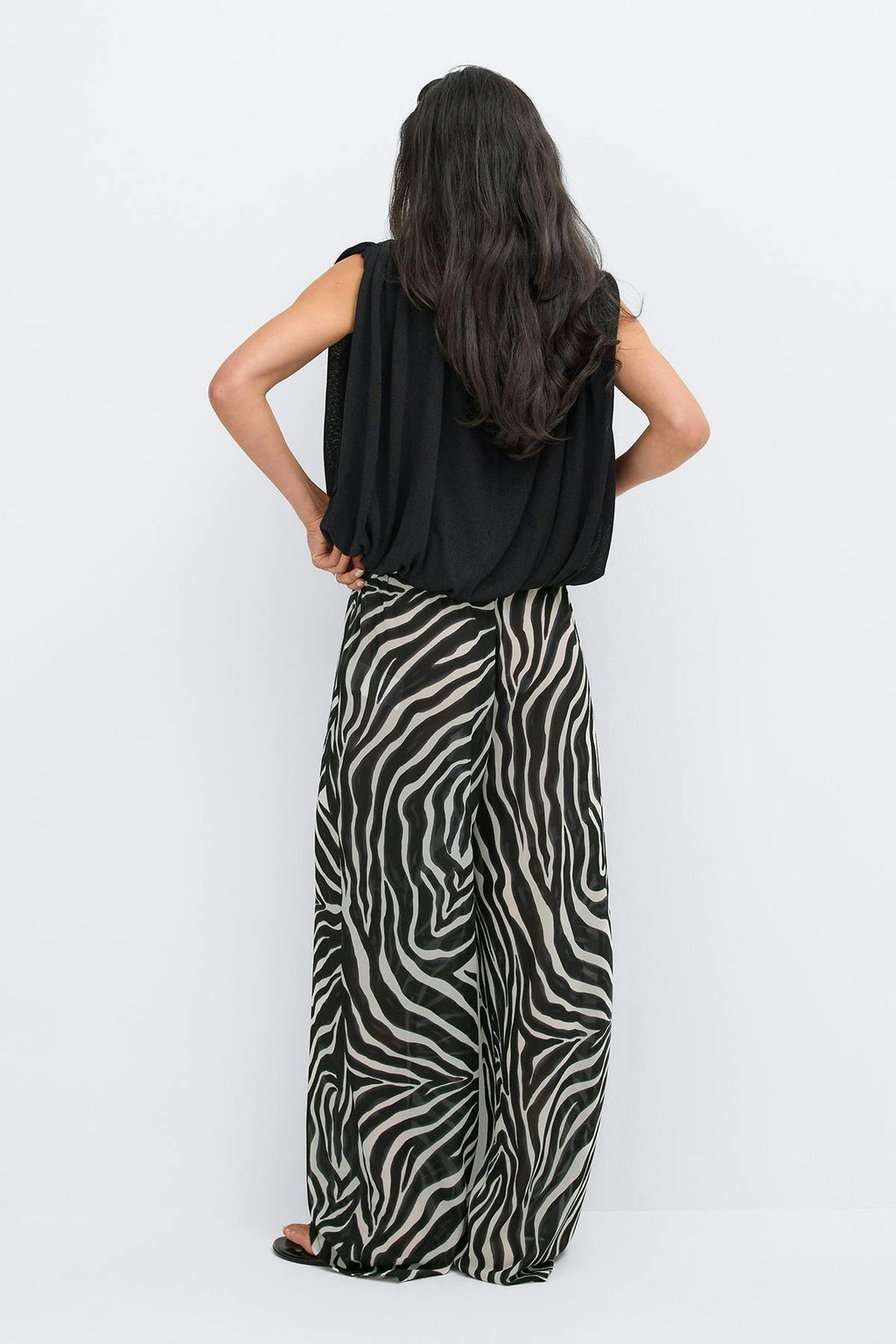 Wide chiffon trousers