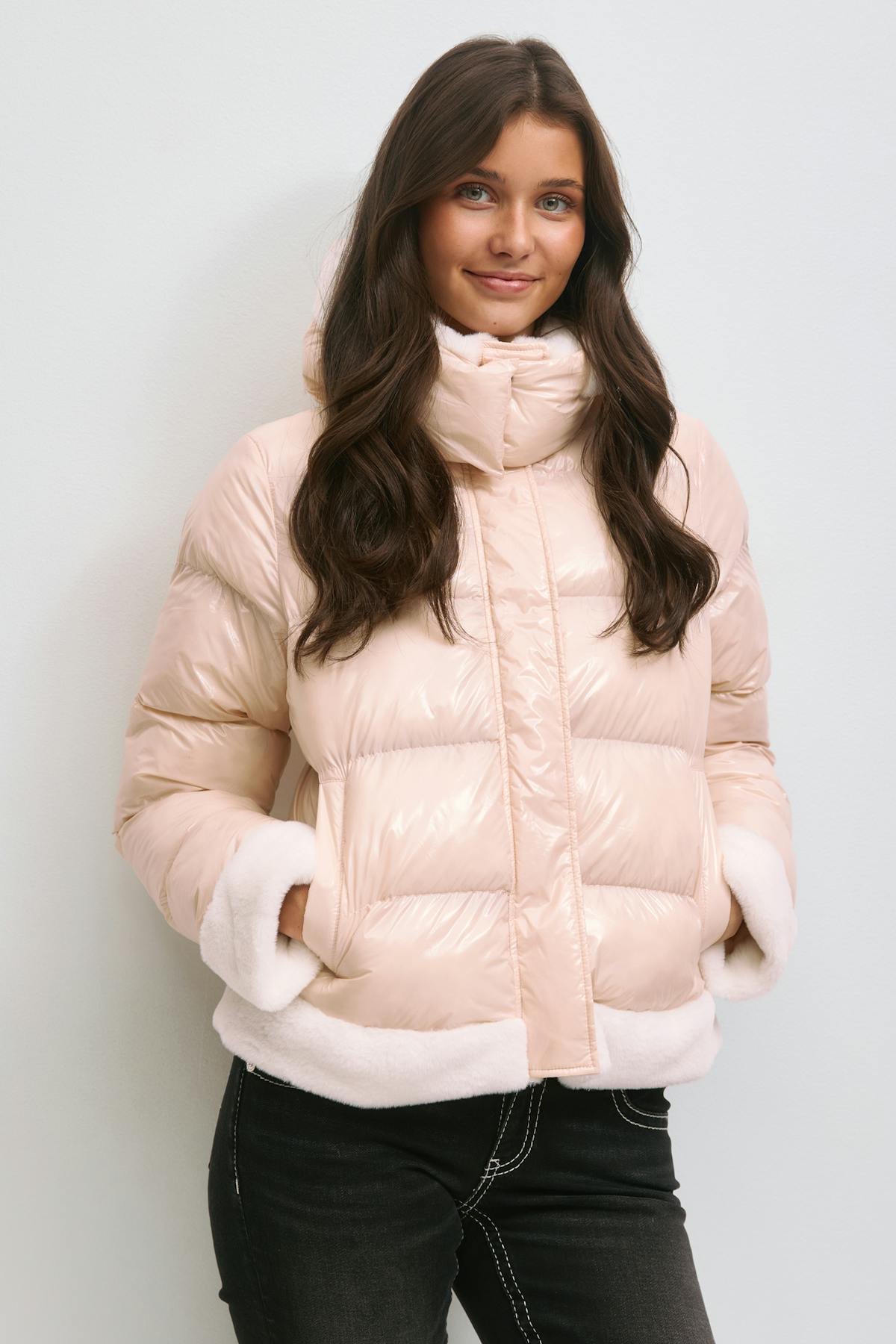 14+ padded fur jacket