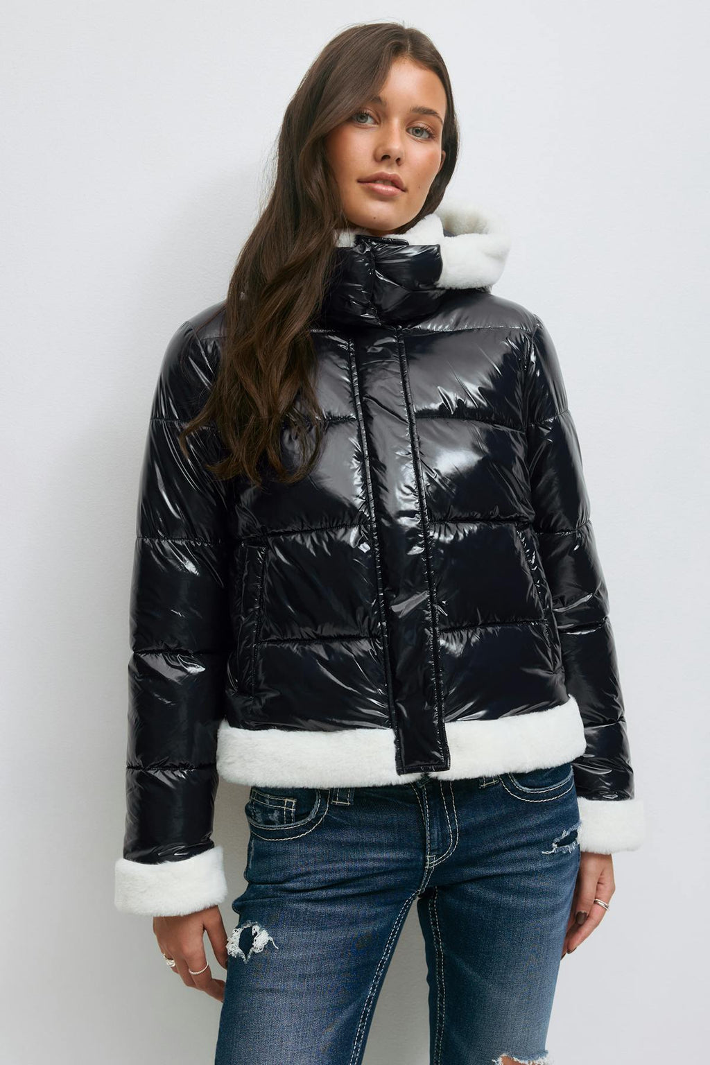 14+ padded fur jacket