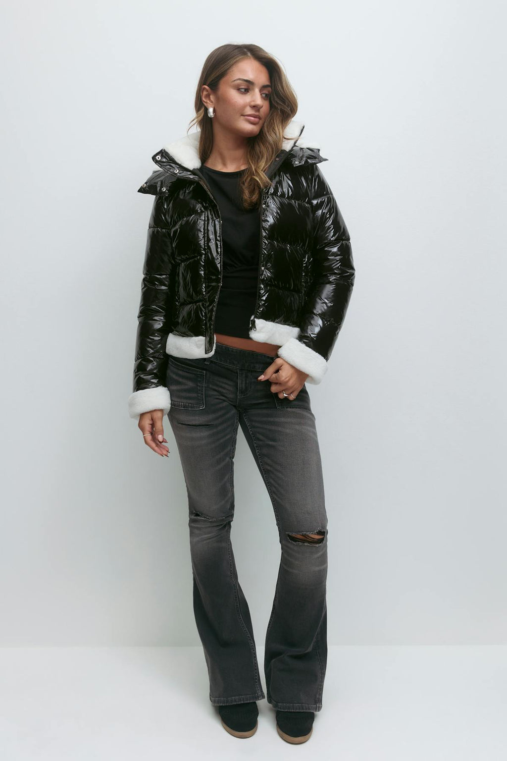 14+ padded fur jacket
