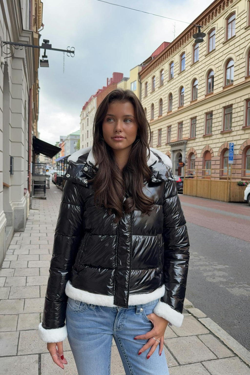 14+ padded fur jacket