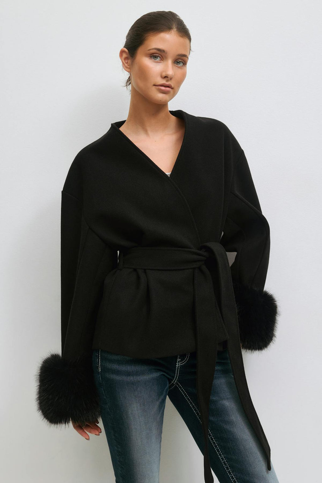 14+ shaped fur felt jacket