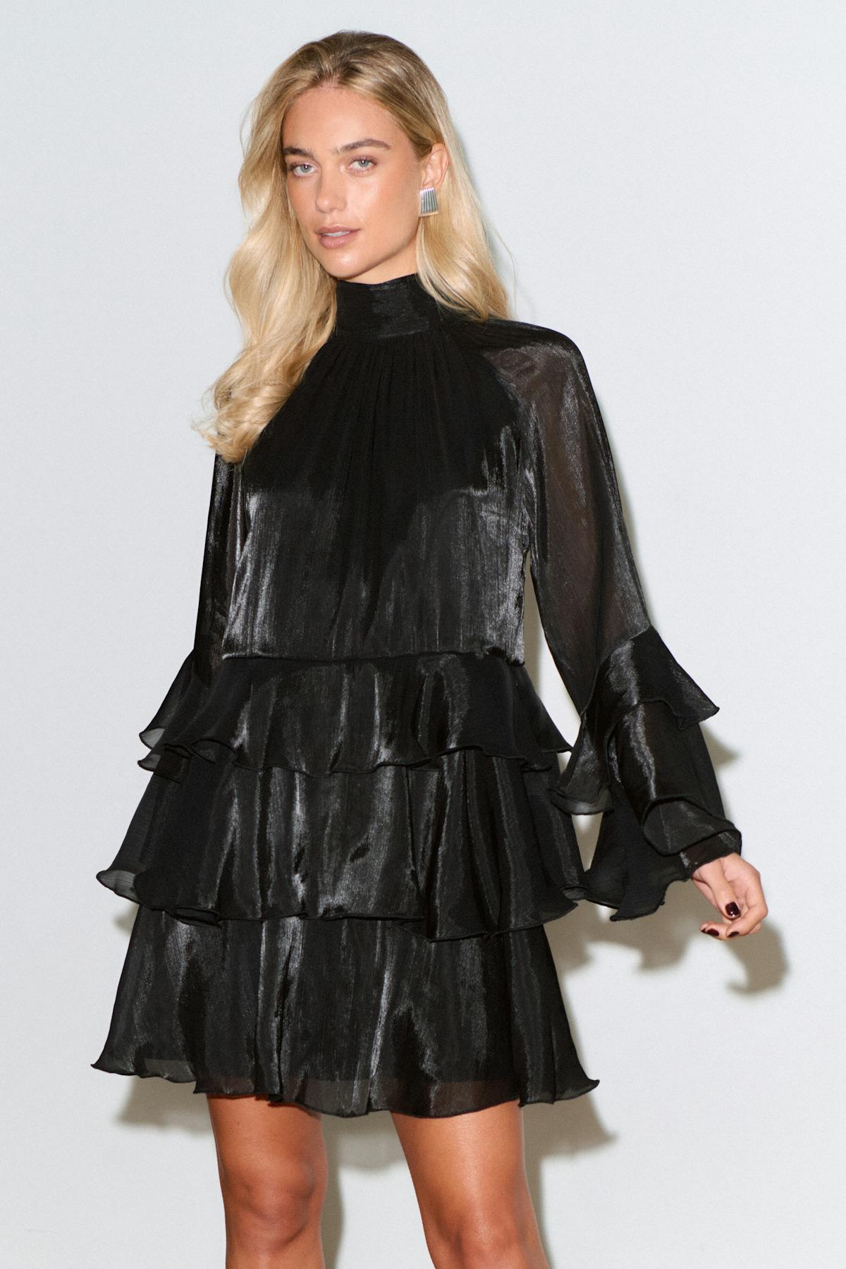 Flowy frill mini dress