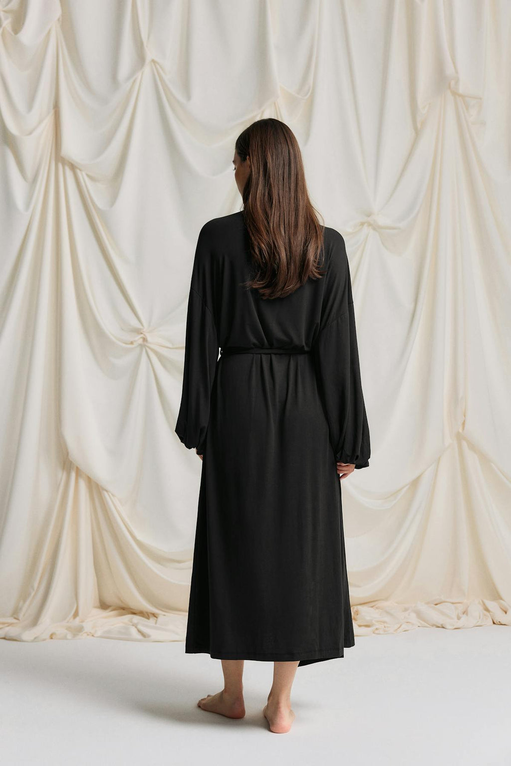 Balloon sleeve loungewear robe