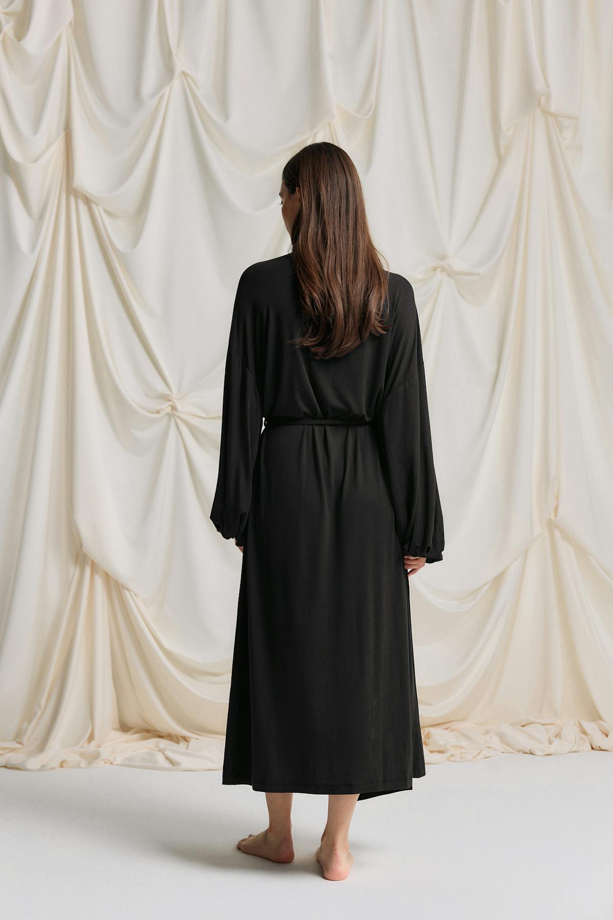 Balloon sleeve loungewear robe