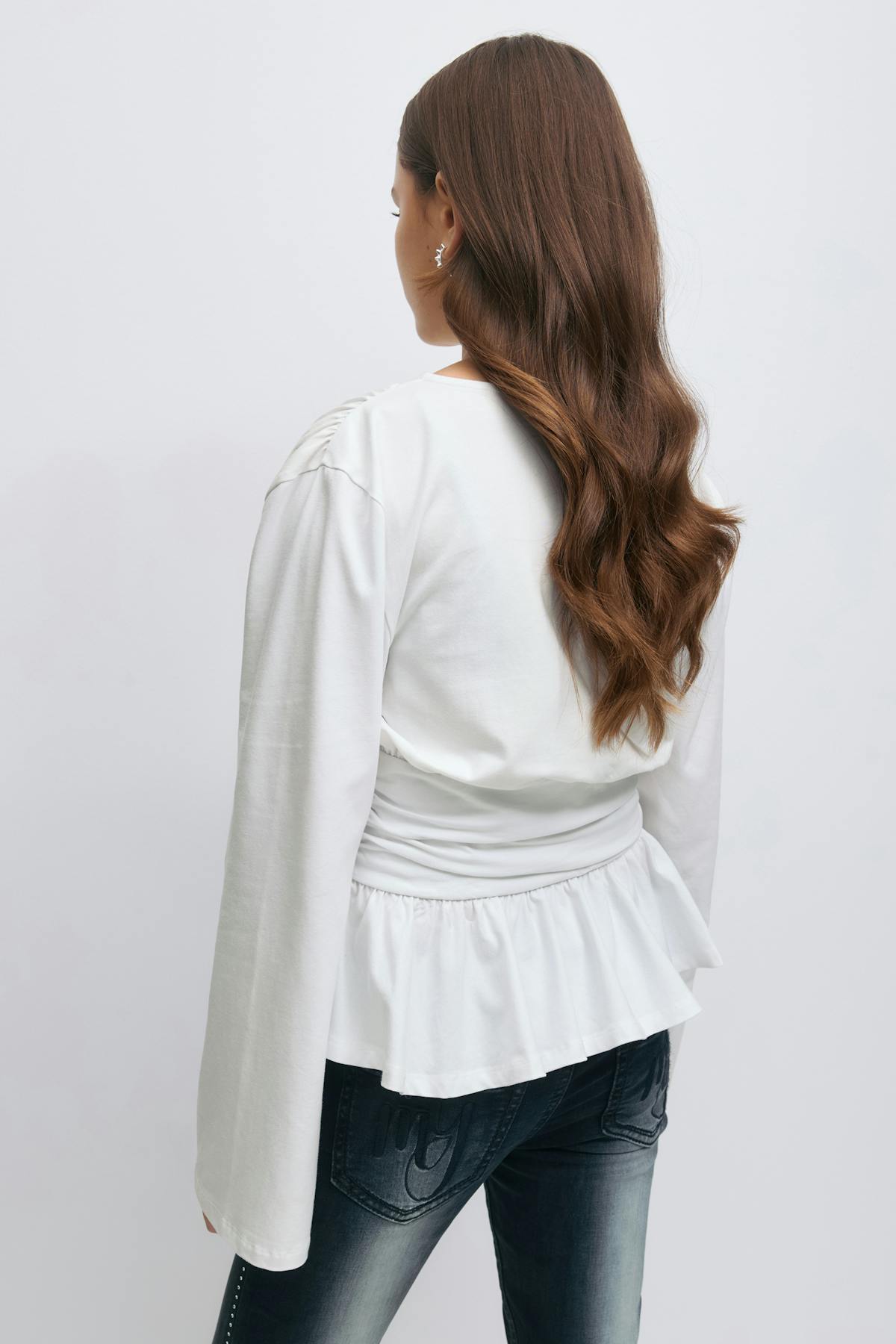 Y ruched long sleeve top