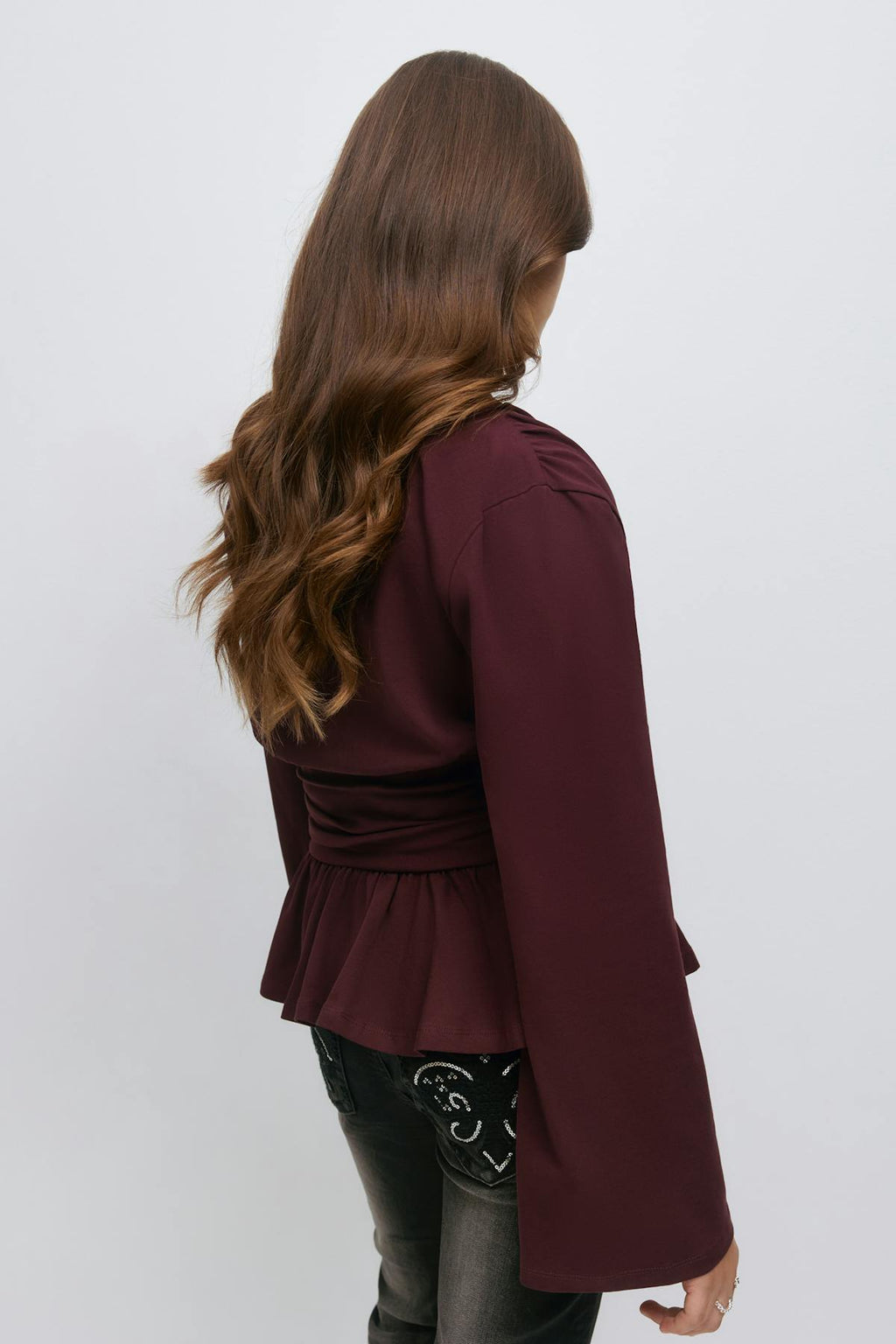Y ruched long sleeve top