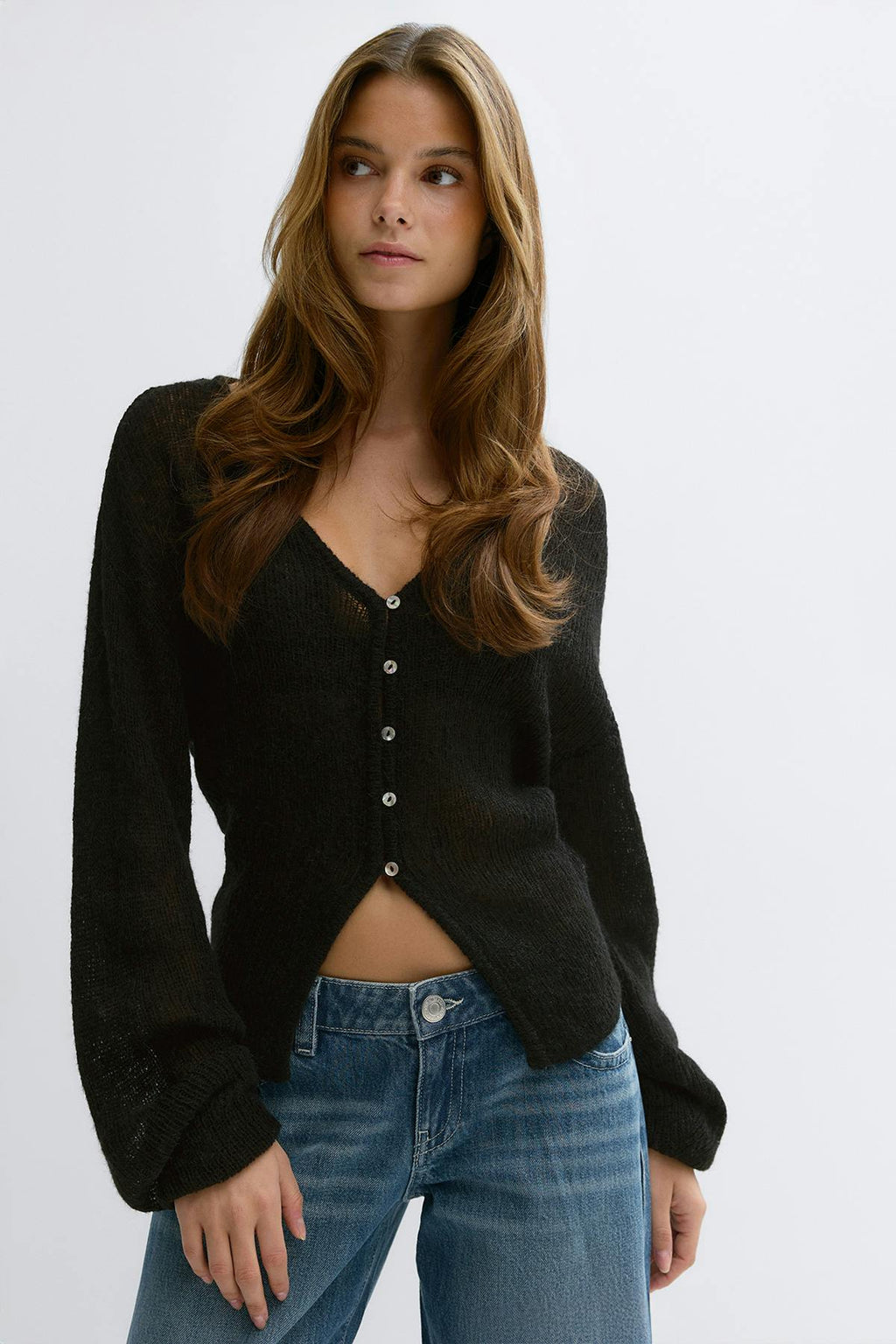 Knitted sheer cardigan
