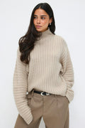 Chunky turtleneck knit sweater