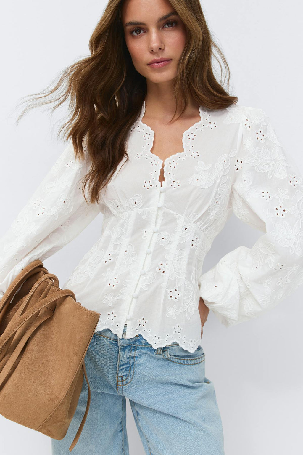 Balloon sleeve blouse
