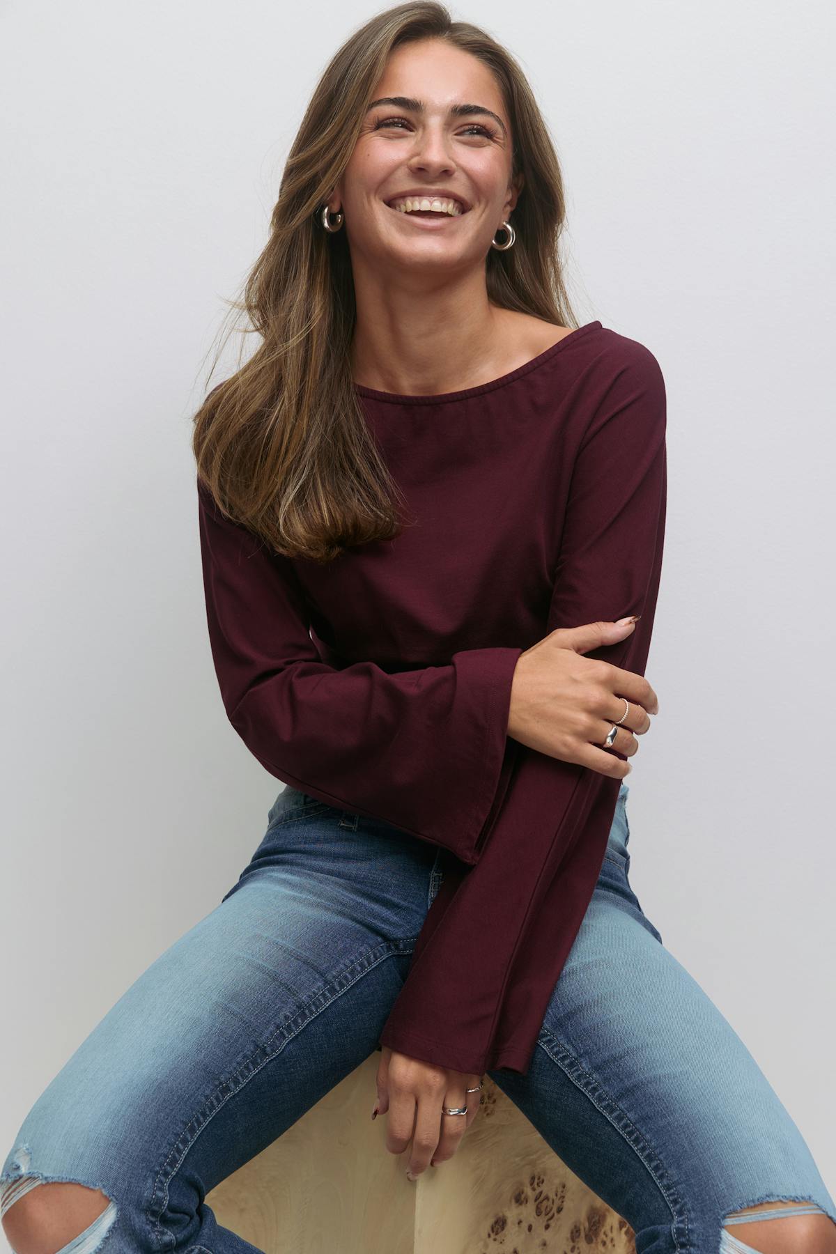 14+ fitted long sleeve top