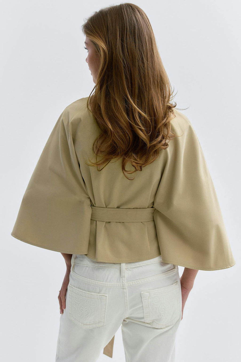 14+ belted trench cape