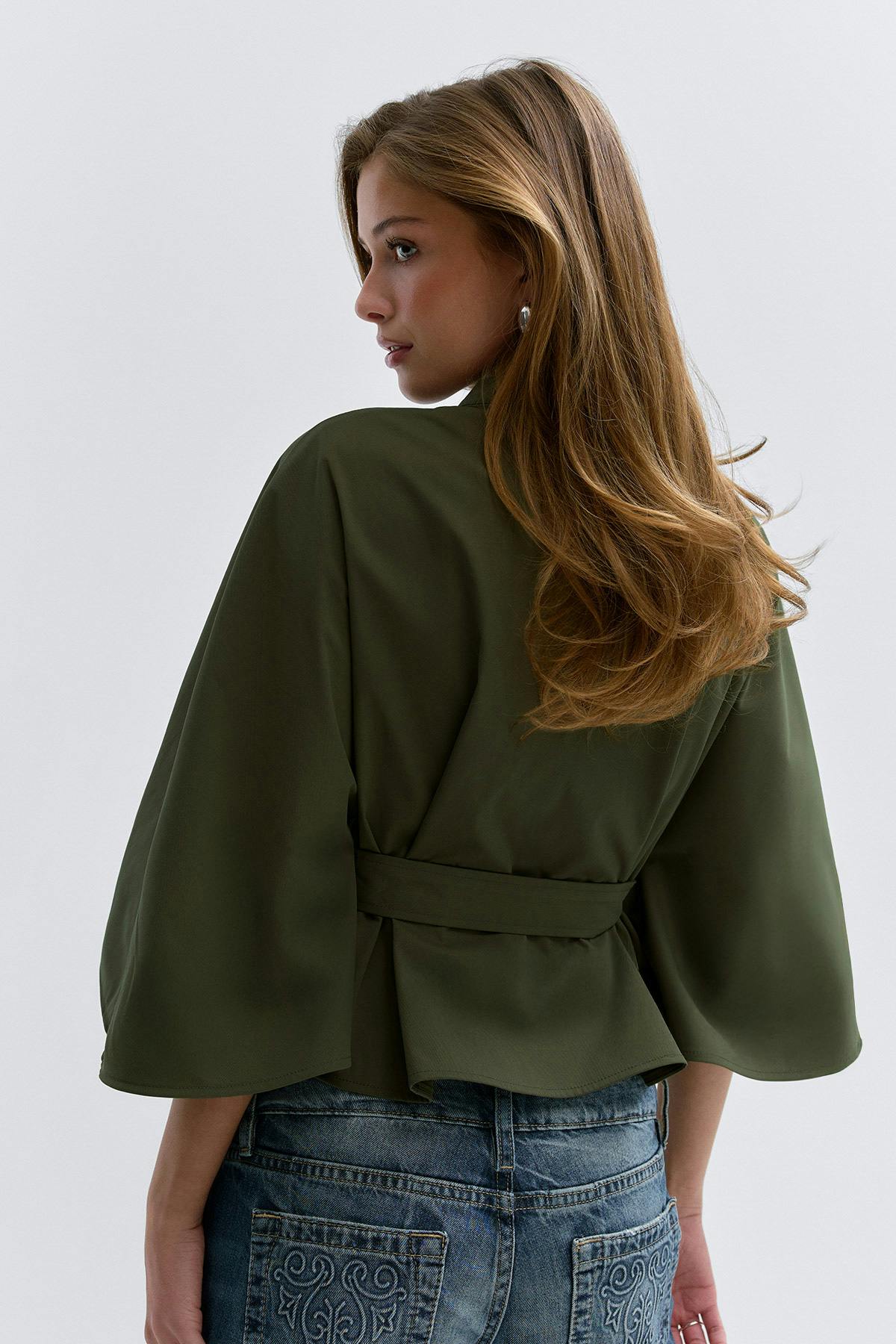 14+ belted trench cape