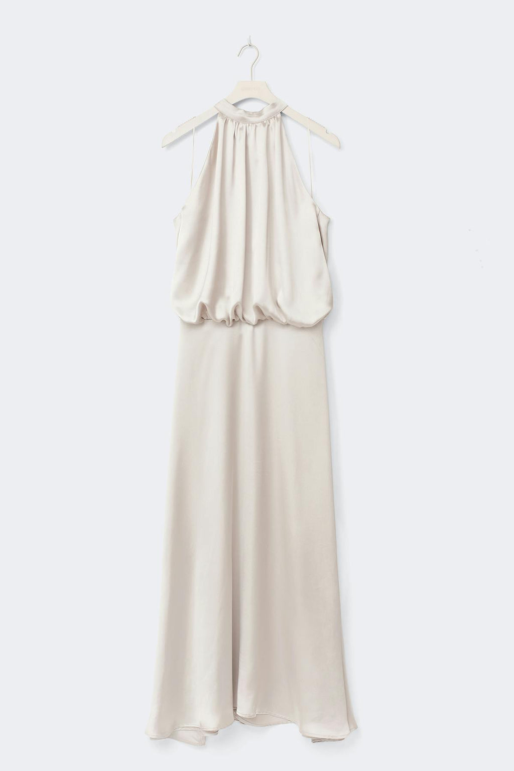 Satin halterneck maxi dress