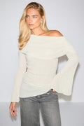 Draped textured top