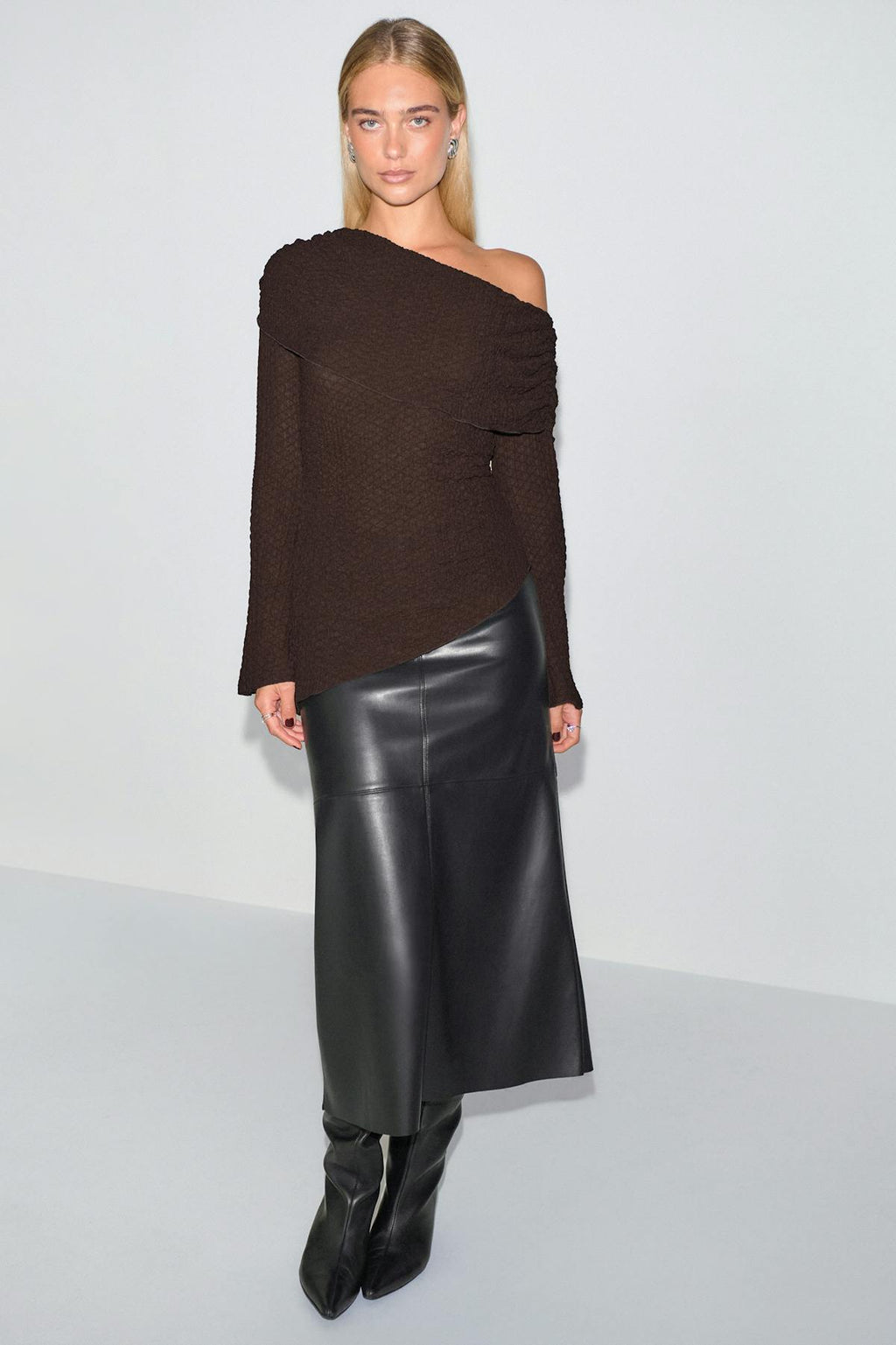 Draped textured top