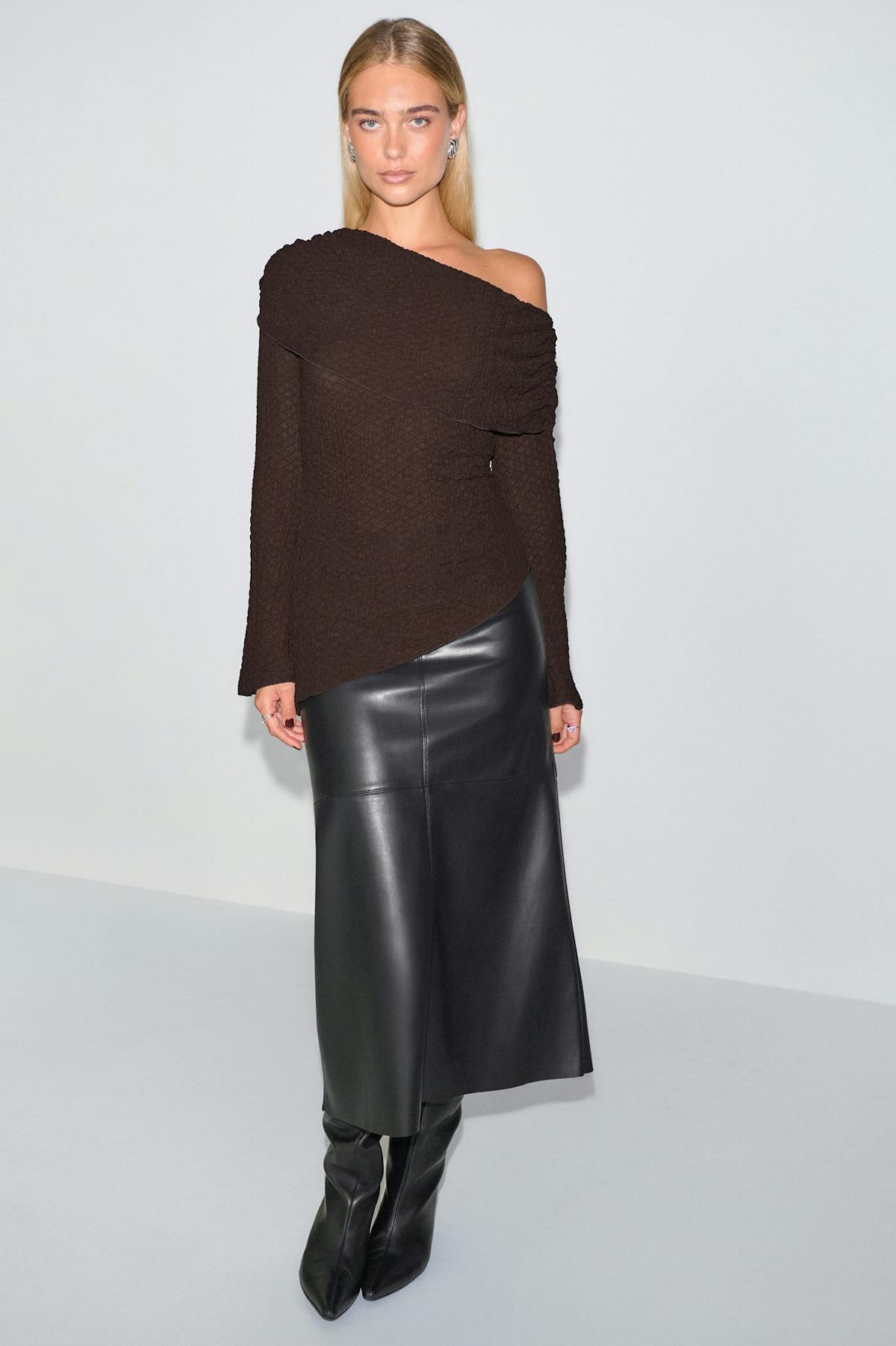 Draped textured top