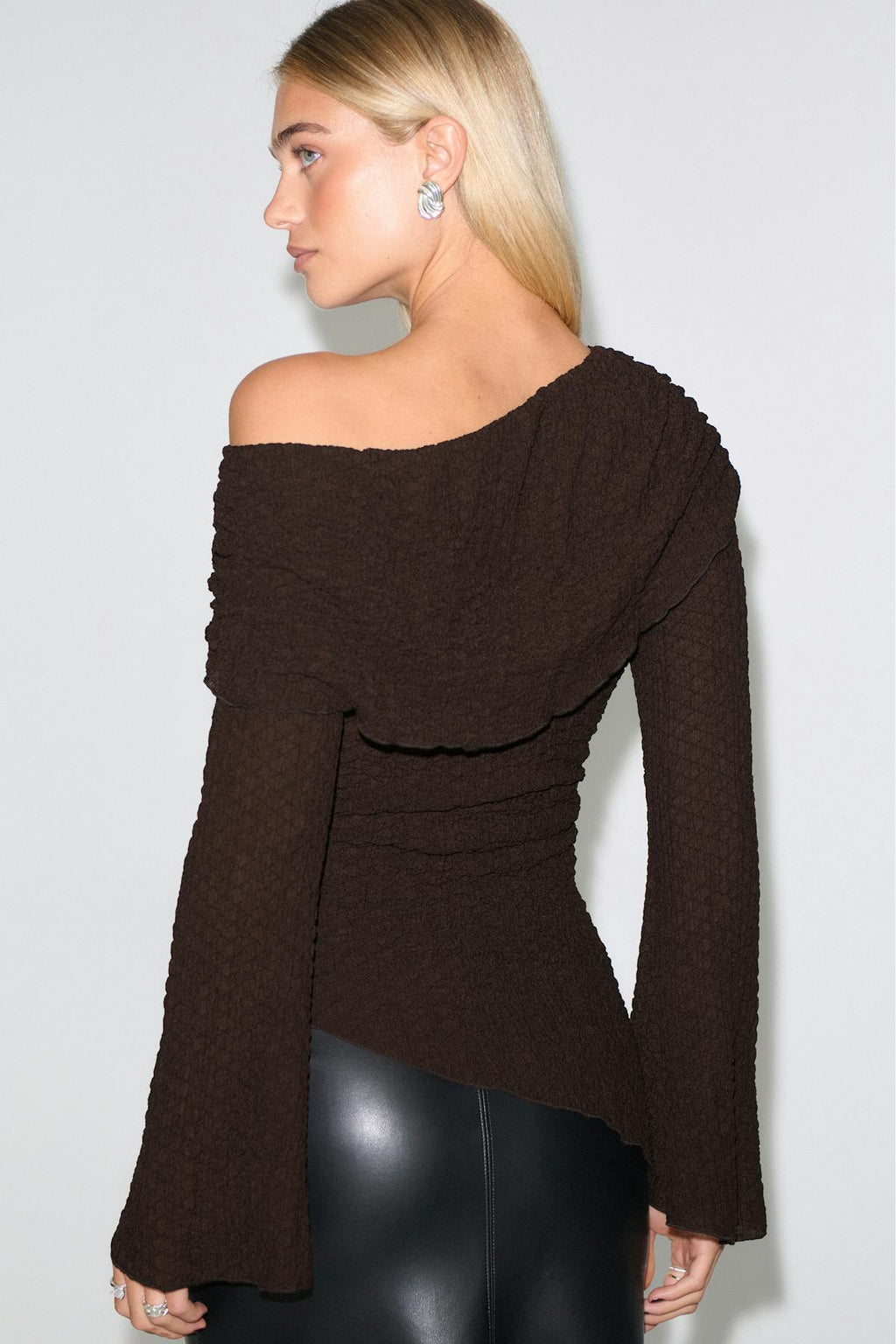 Draped textured top