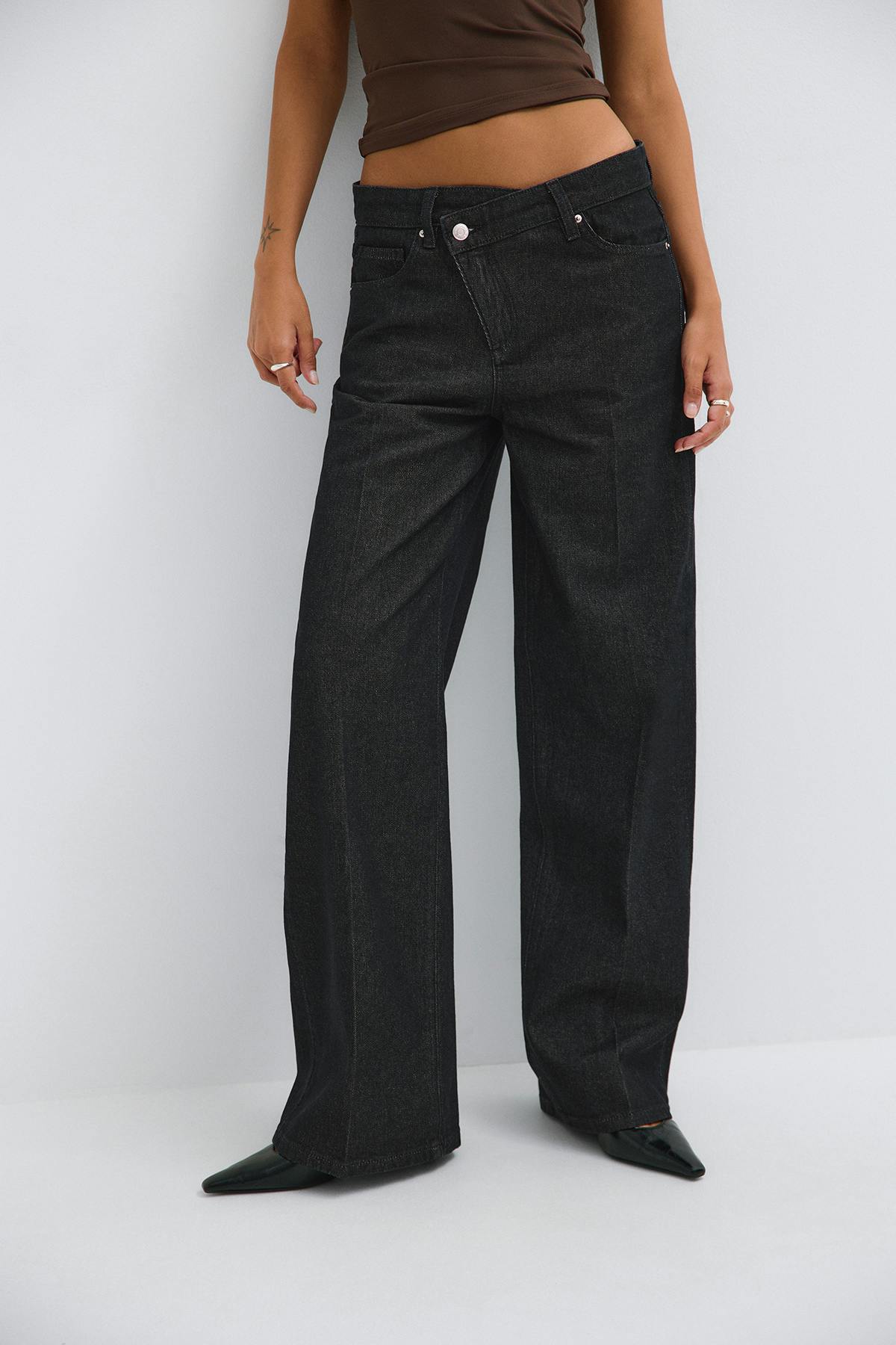Wrap wide jeans