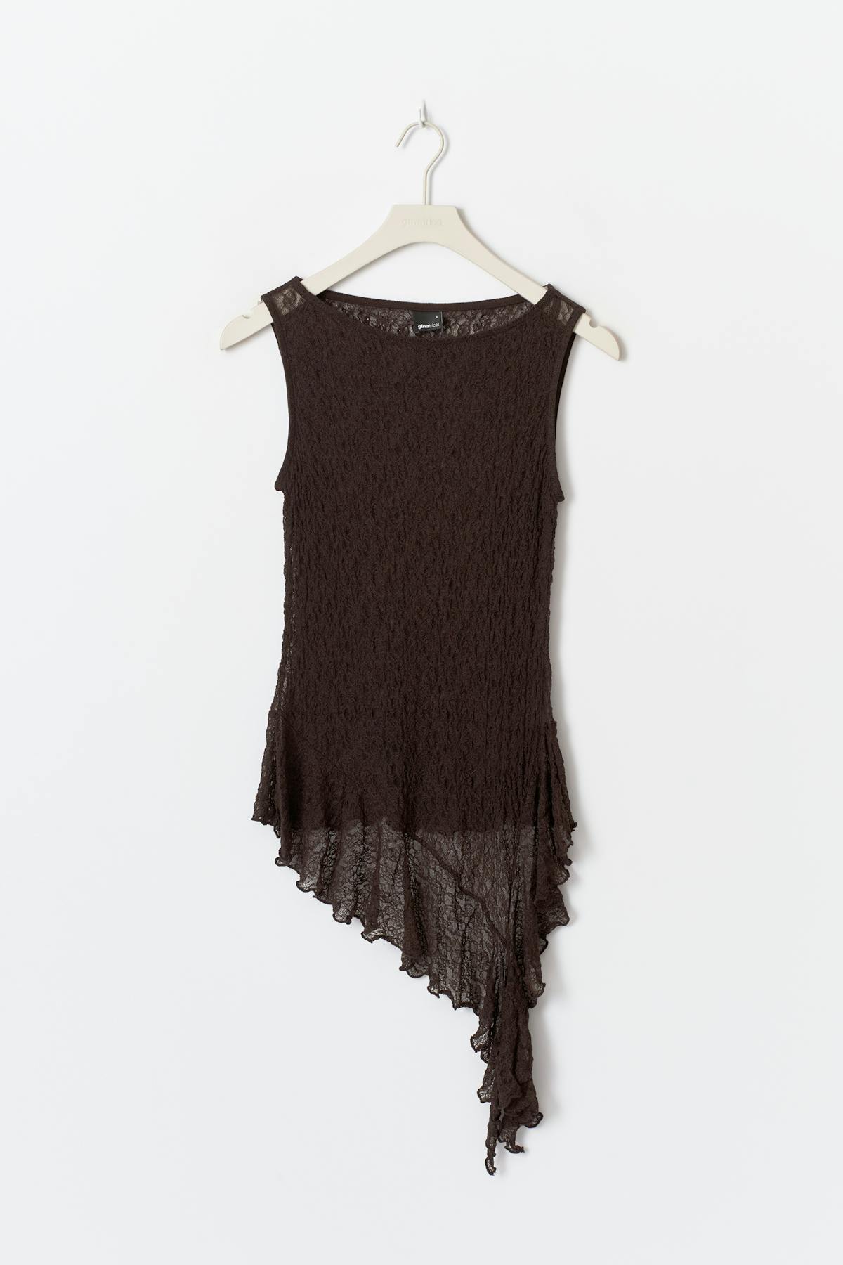 Asymmetric lace top