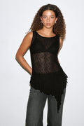 Asymmetric lace top