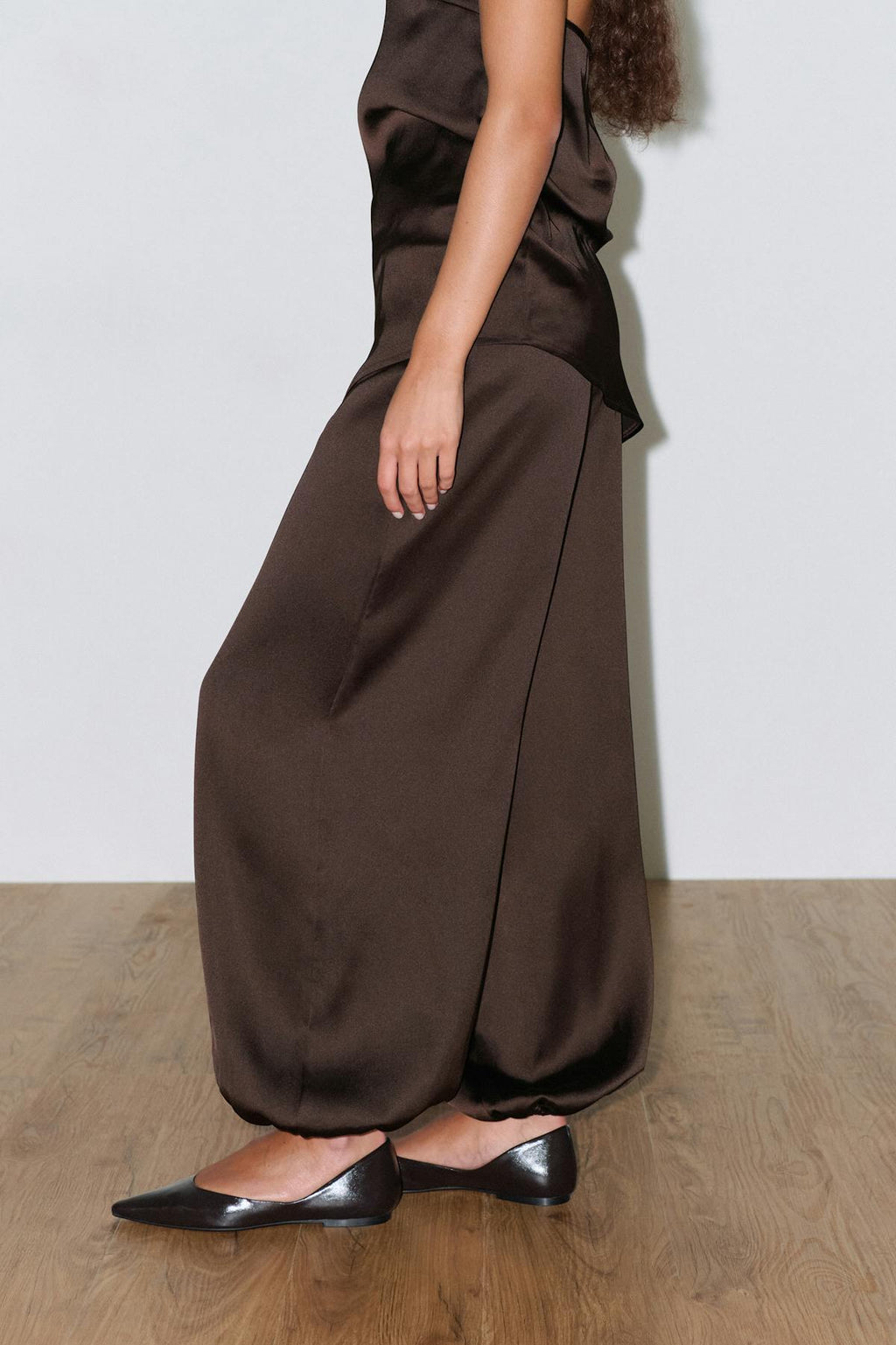 Satin balloon trousers