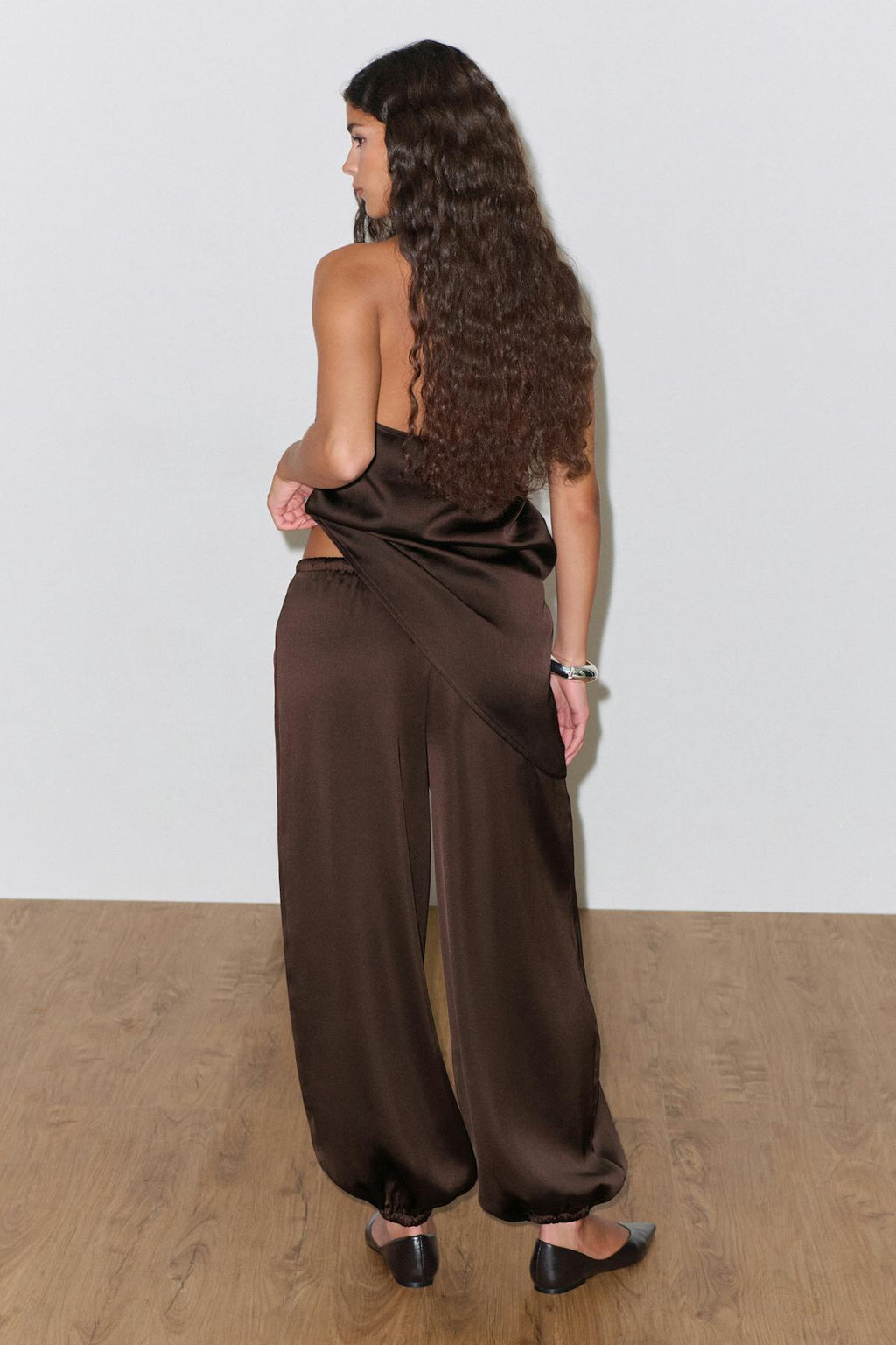 Satin balloon trousers